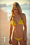 yellow print bikini